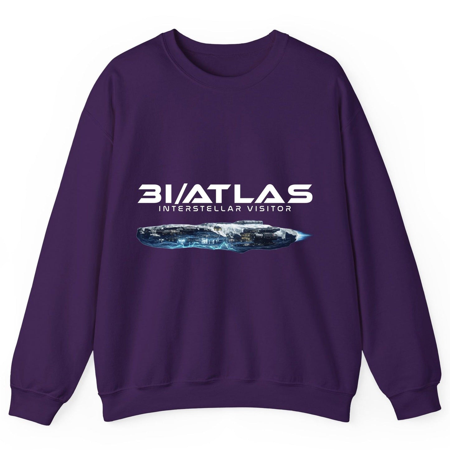 31 Atlas Interstellar Visitor sci-fi spaceship Sweatshirt Purple product mockup