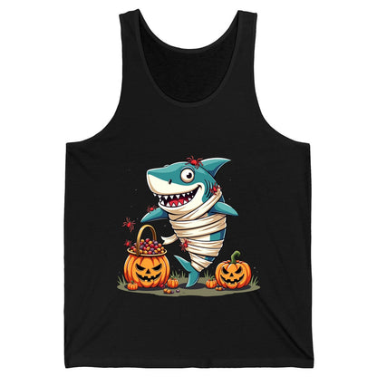Mummy Shark Halloween shark Tank Top Black product mockup