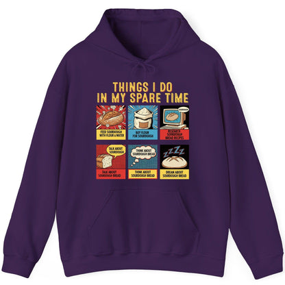 Things I Do in My Spare Time sourdough bread baking Hoodie Purple product mockup