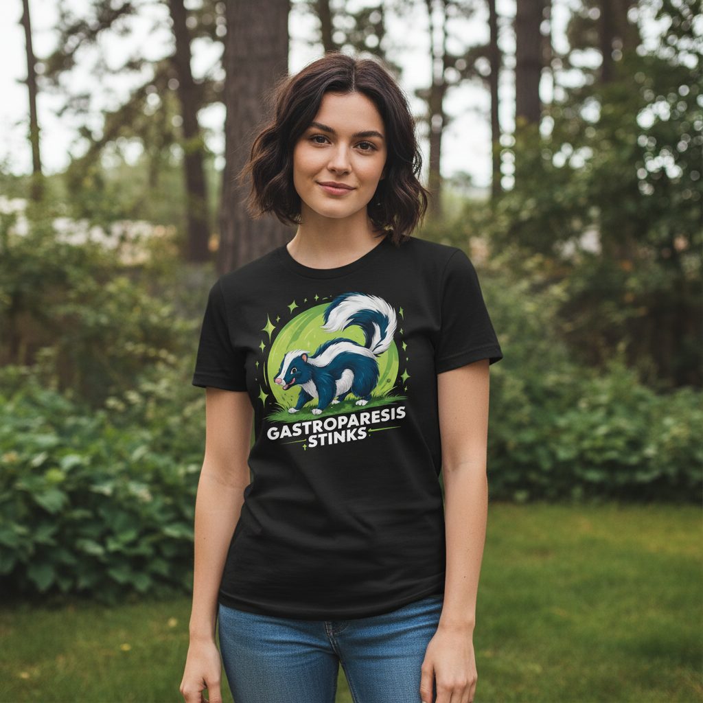 Gastroparesis Stinks gastroparesis awareness T-Shirt Black lifestyle mockup