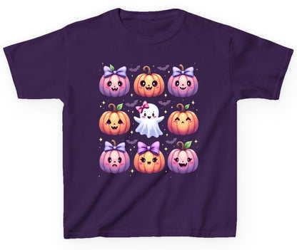 Kawaii Halloween Pumpkins kawaii Halloween Youth T-Shirt Purple product mockup