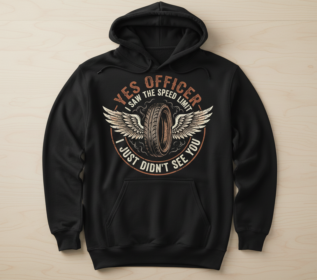 Yes Officer I Saw The Speed Limit Motorcycle Humor Hoodie - Black