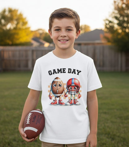 Game Day american football Youth T-Shirt White lifestyle mockup