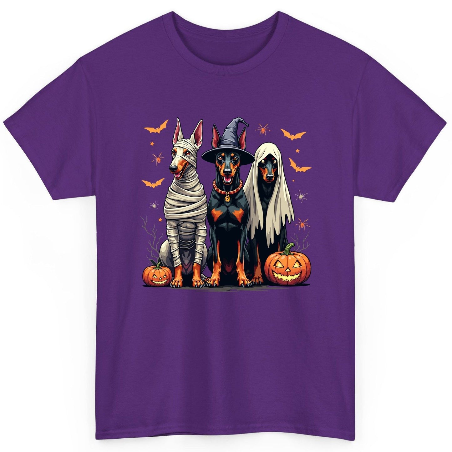 Halloween Doberman Trio doberman pinscher T-Shirt Purple product mockup