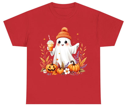 Cute Ghost Pumpkin Spice Latte cute Halloween ghost Youth T-Shirt Red product mockup