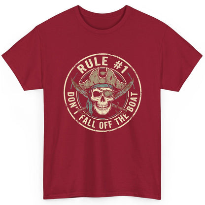 Rule 1 Don't Fall Off the Boat pirate T-Shirt Cardinal Red product mockup