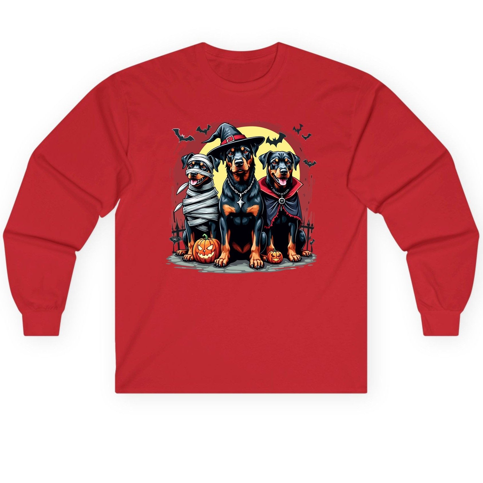 Rottweiler Halloween Costumes rottweiler Long Sleeve Tee Red product mockup