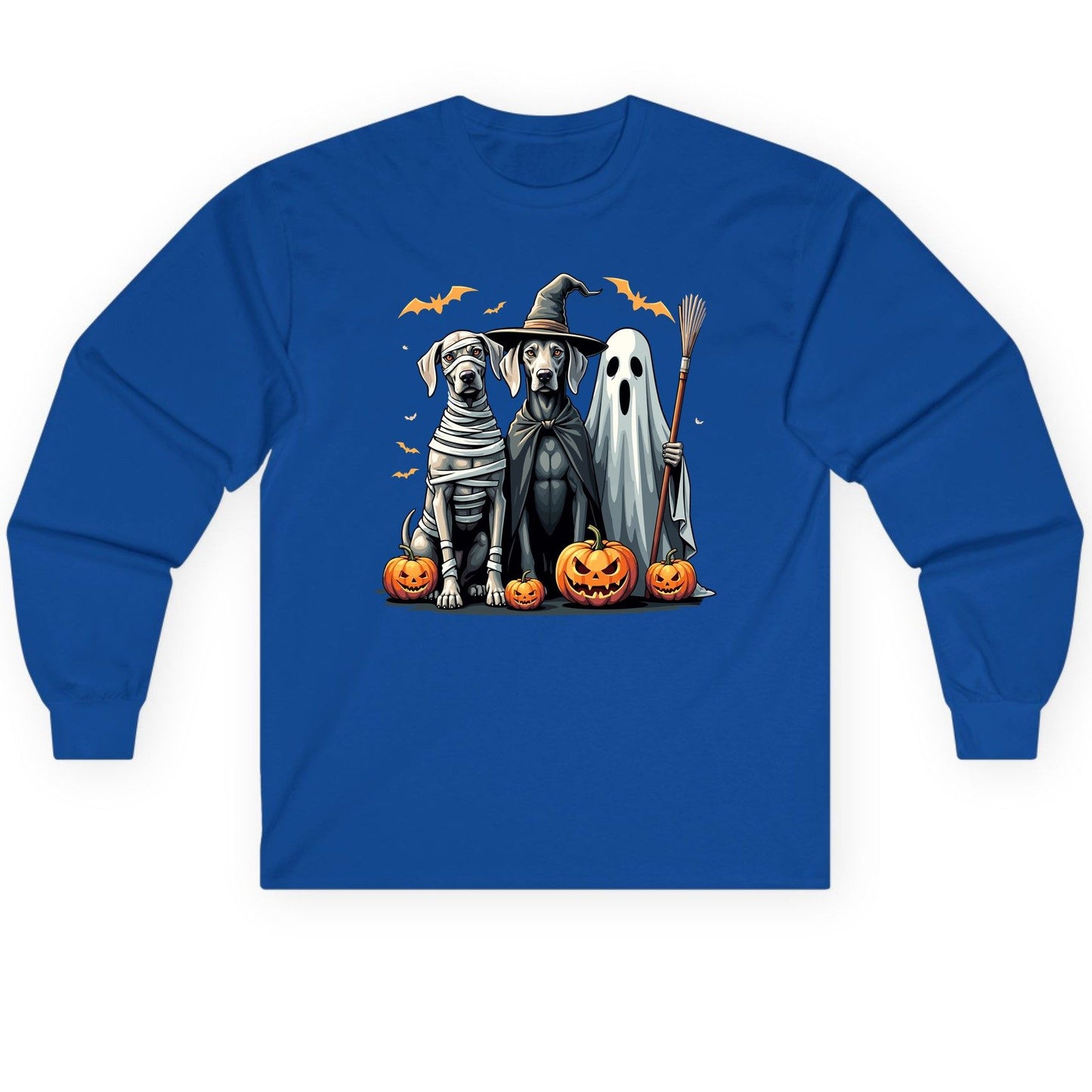 Halloween Weimaraner Dogs Halloween weimaraner dogs Long Sleeve Tee Royal product mockup