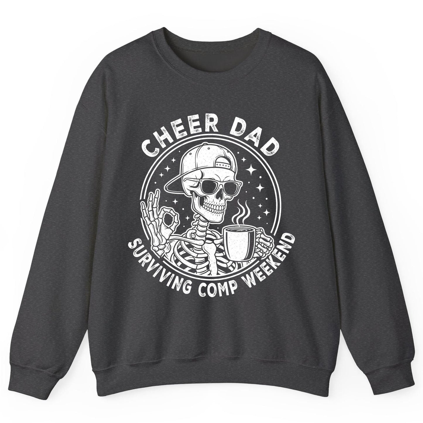 Cheer Dad Surviving Comp Weekend cheer dad Sweatshirt Dark Heather product mockup