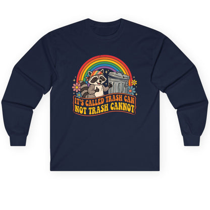 It's Called Trash Can Not Trash Cannot raccoon Long Sleeve Tee Navy product mockup