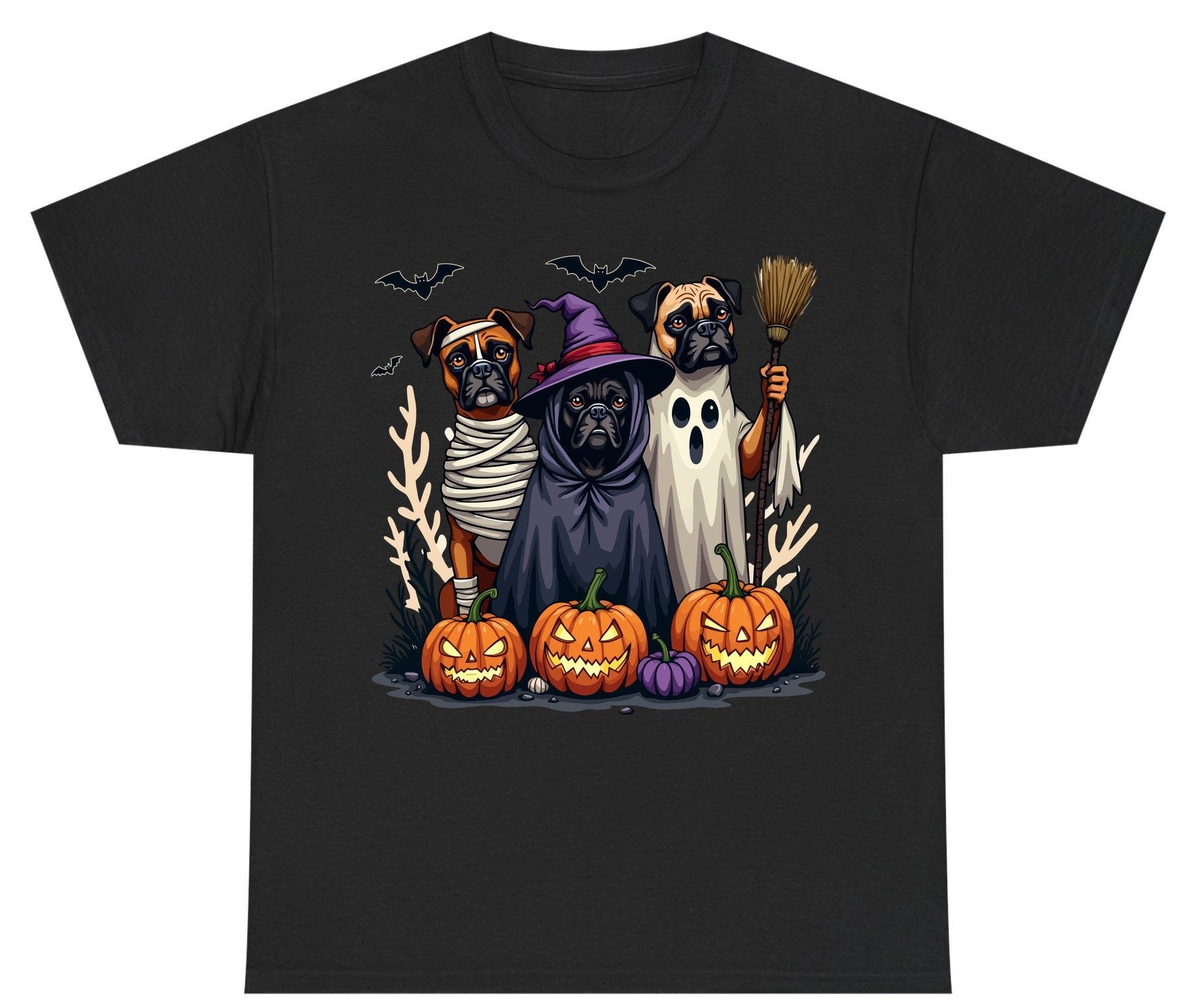 Halloween Dogs in Costume Halloween dogs Youth T-Shirt Black product mockup