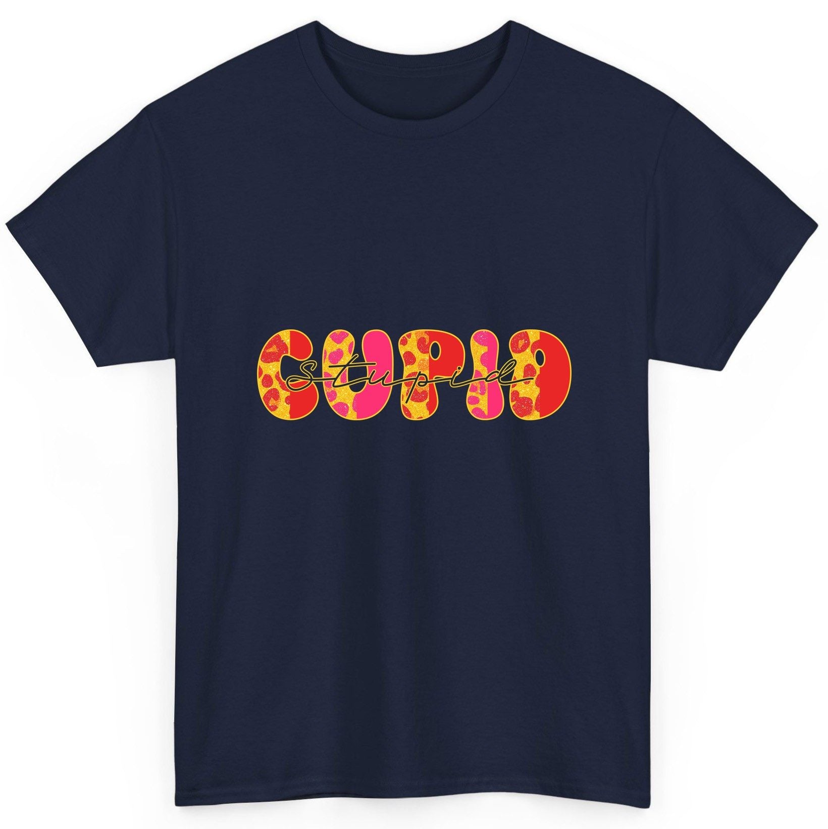 Stupid Cupid anti-Valentine's Day T-Shirt Navy product mockup