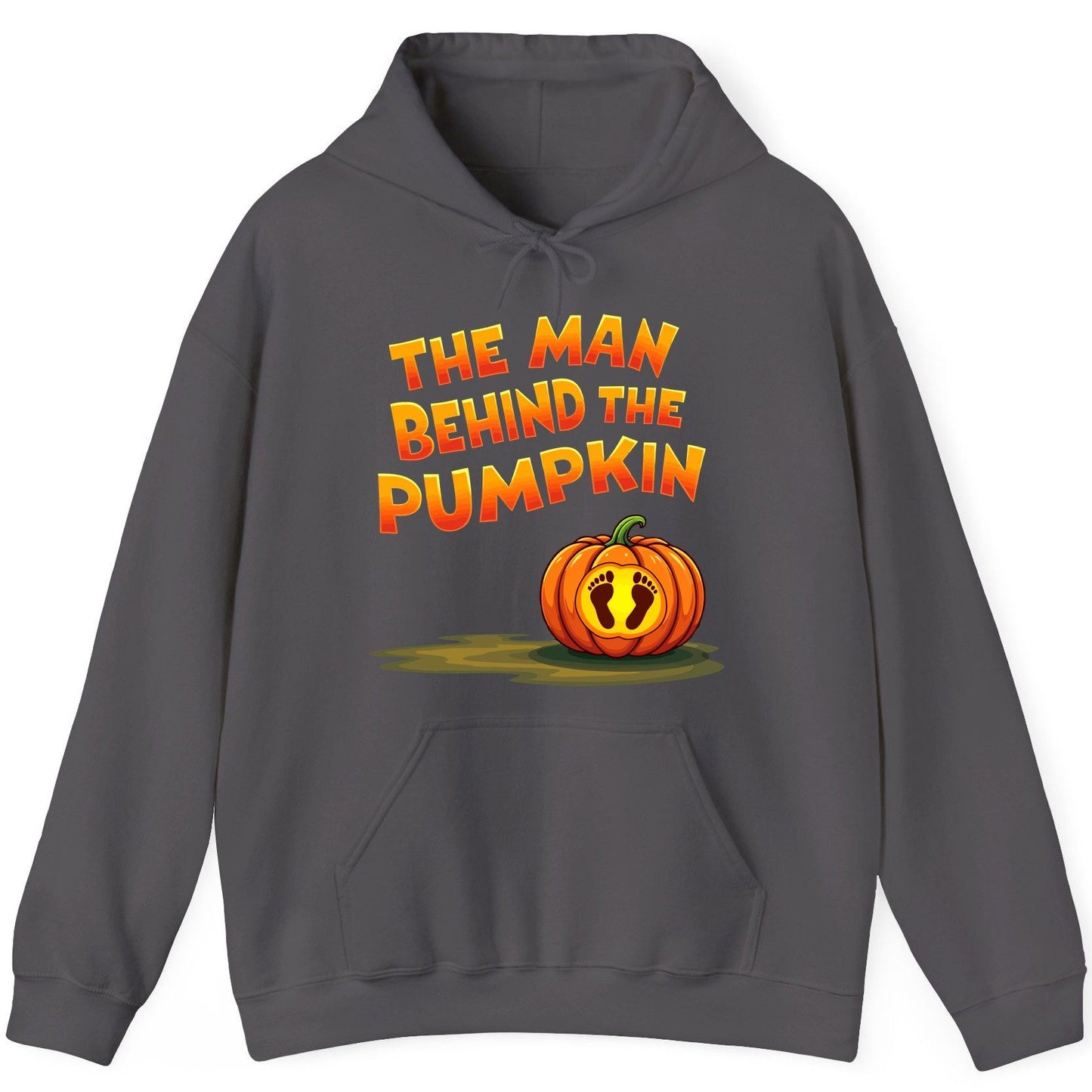 The Man Behind the Pumpkin pregnancy announcement Hoodie Charcoal product mockup