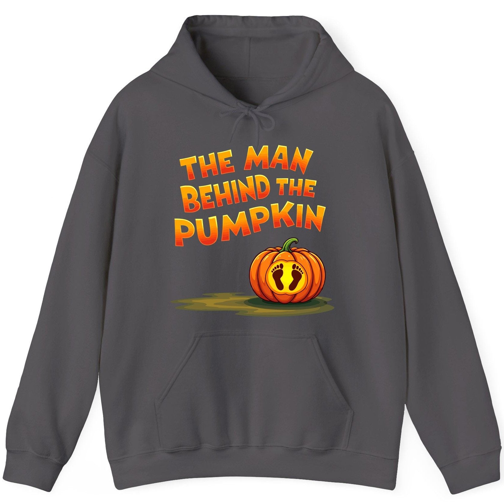 The Man Behind the Pumpkin pregnancy announcement Hoodie Charcoal product mockup