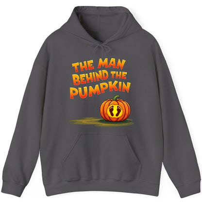 The Man Behind the Pumpkin pregnancy announcement Hoodie Charcoal product mockup