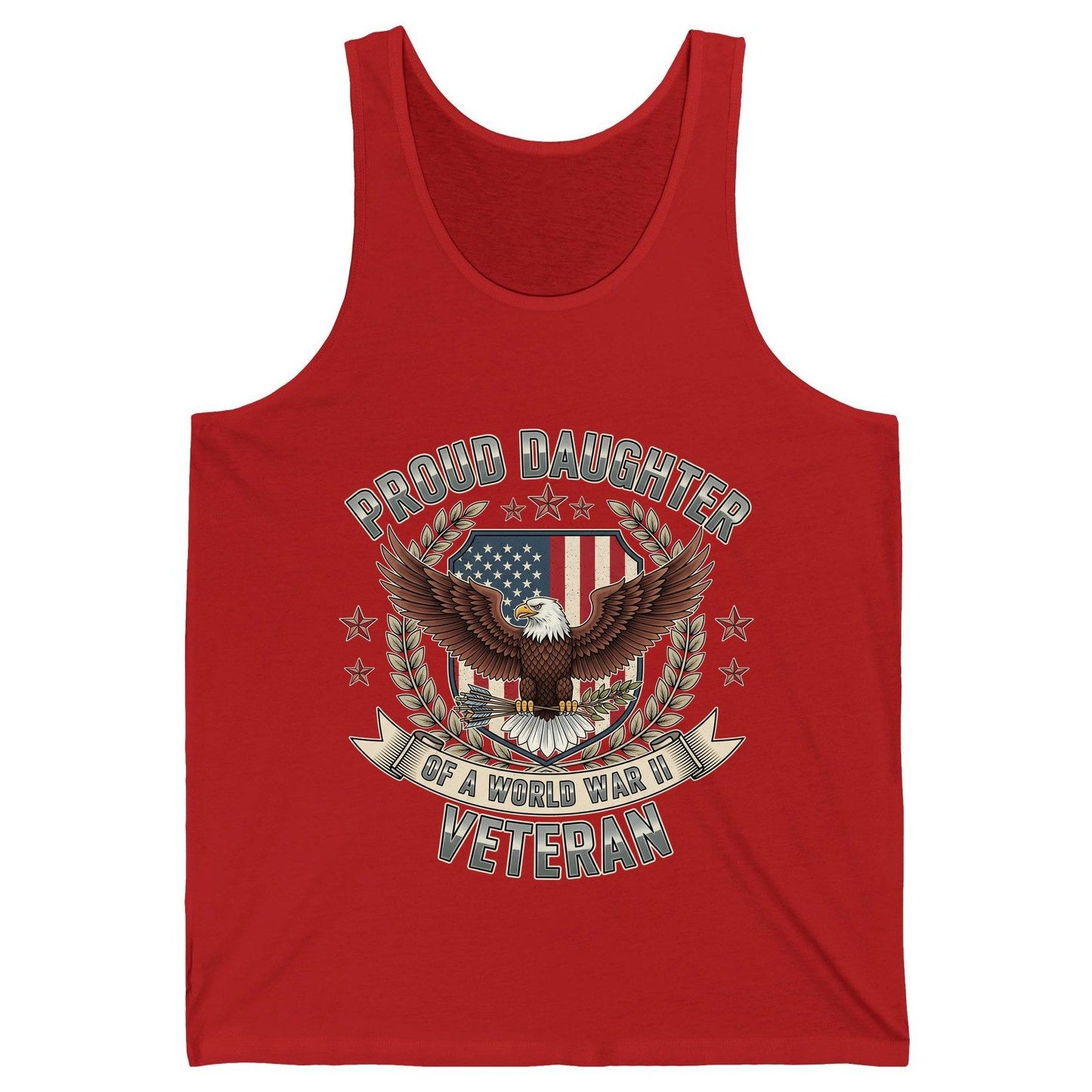 Proud Daughter of a World War Ii Veteran wwii veteran Tank Top Red product mockup