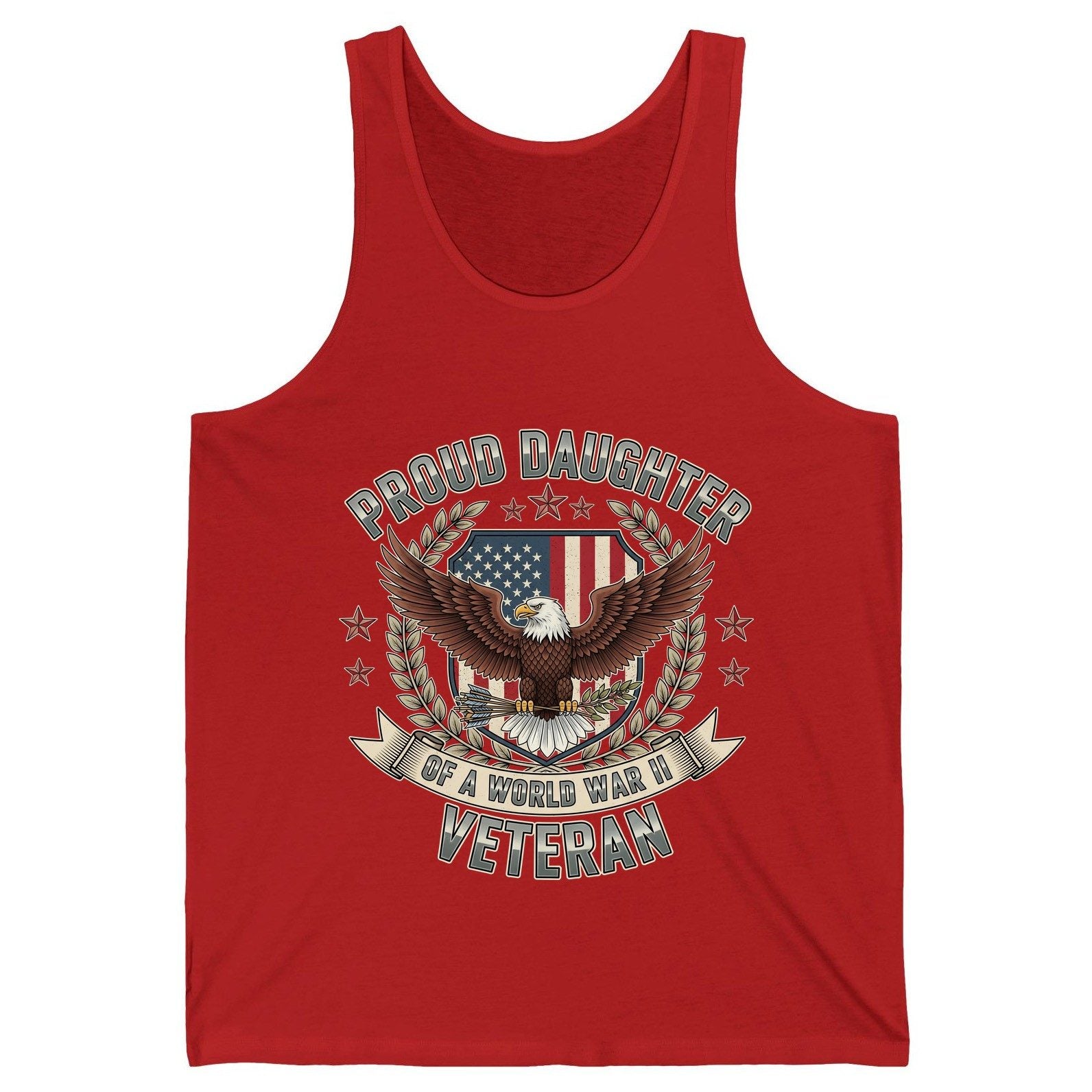 Proud Daughter of a World War Ii Veteran wwii veteran Tank Top Red product mockup