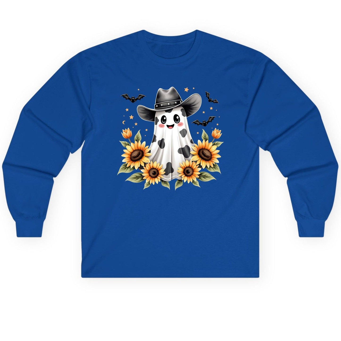 Cowboy Ghost Sunflowers cowboy ghost Long Sleeve Tee Royal product mockup