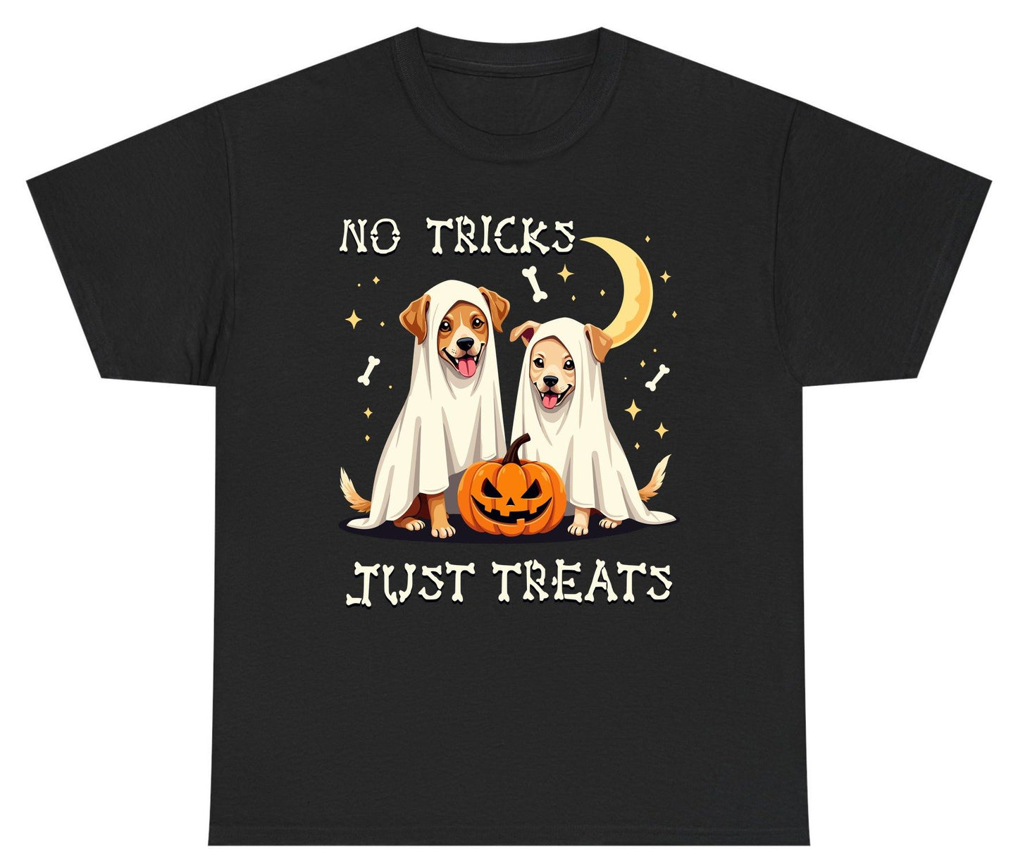 No Tricks Just Treats Halloween dogs Youth T-Shirt Black product mockup