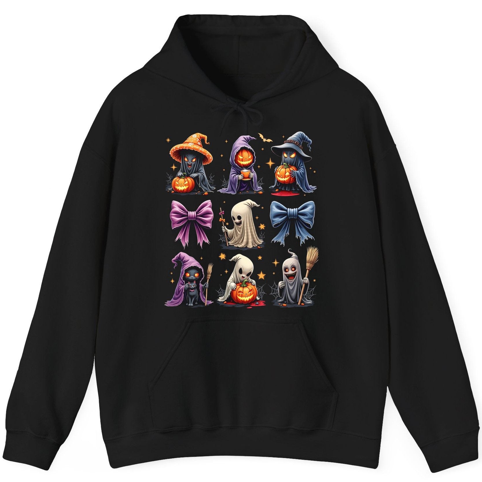 Spooky Cute Halloween Characters Halloween characters Hoodie Black product mockup