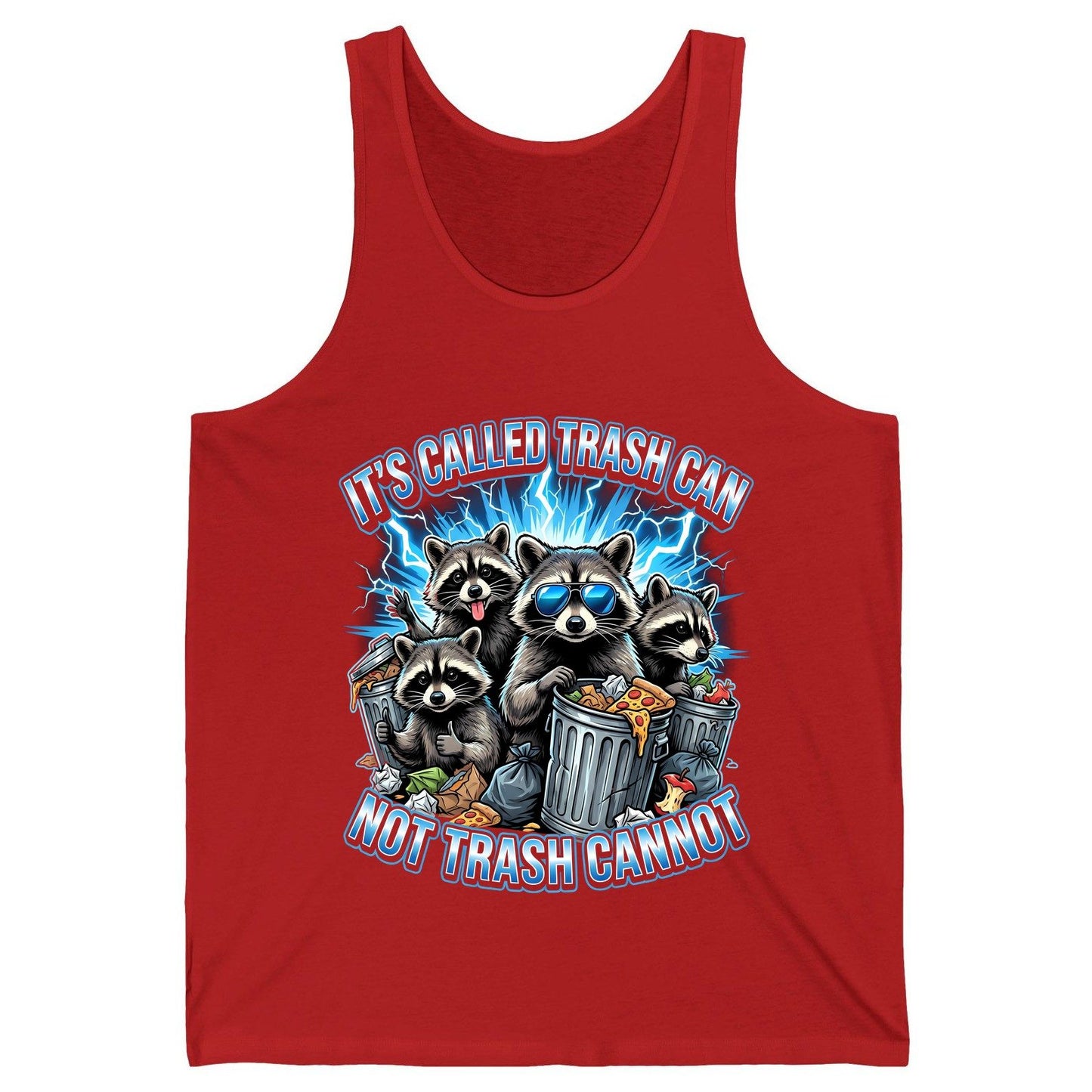 It's Called Trash Can Not Trash Cannot raccoons Tank Top Red product mockup