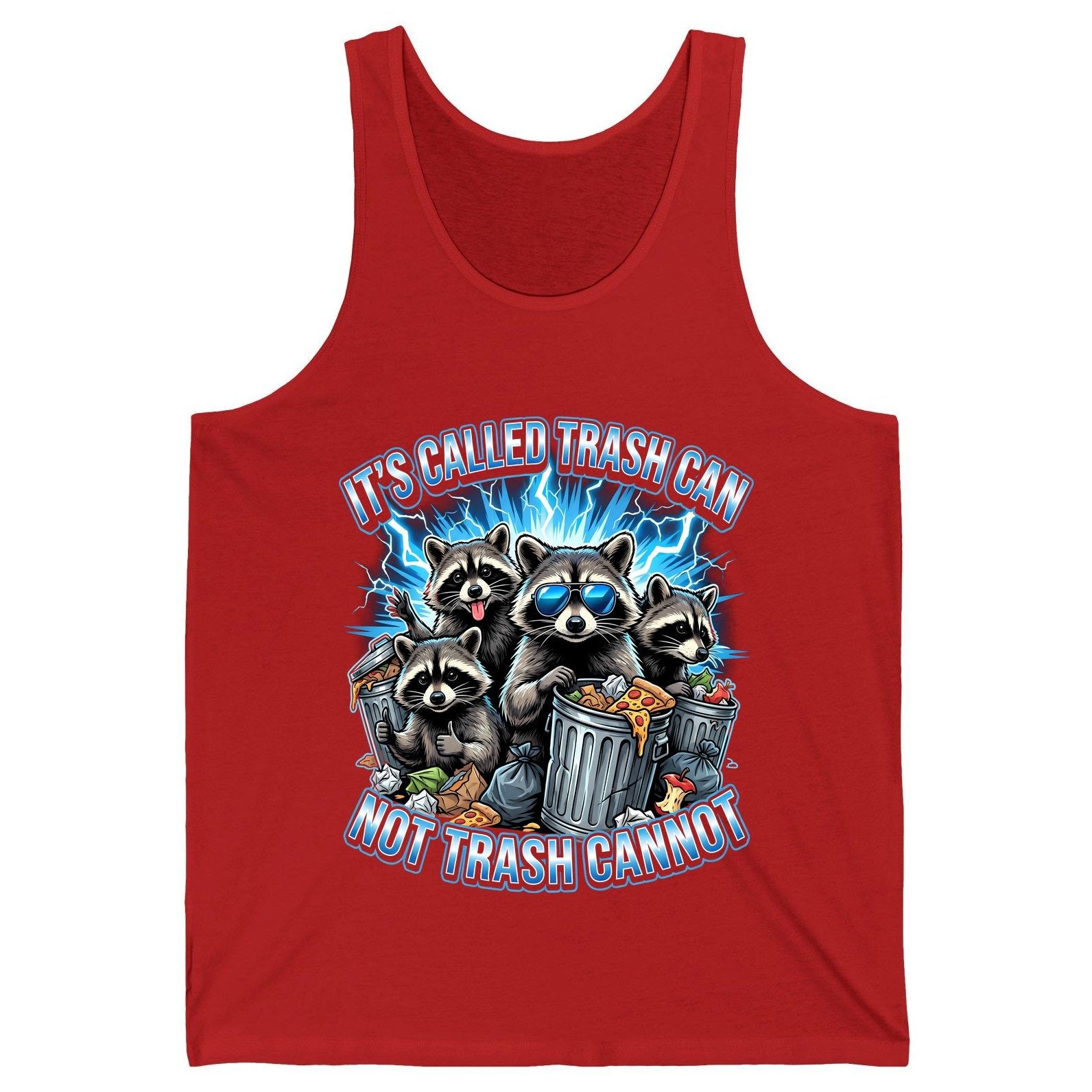 It's Called Trash Can Not Trash Cannot raccoons Tank Top Red product mockup