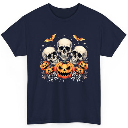 Skulls and Pumpkins Halloween Halloween T-Shirt Navy product mockup