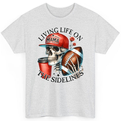 Living Life on the Sidelines football mama T-Shirt Ash product mockup