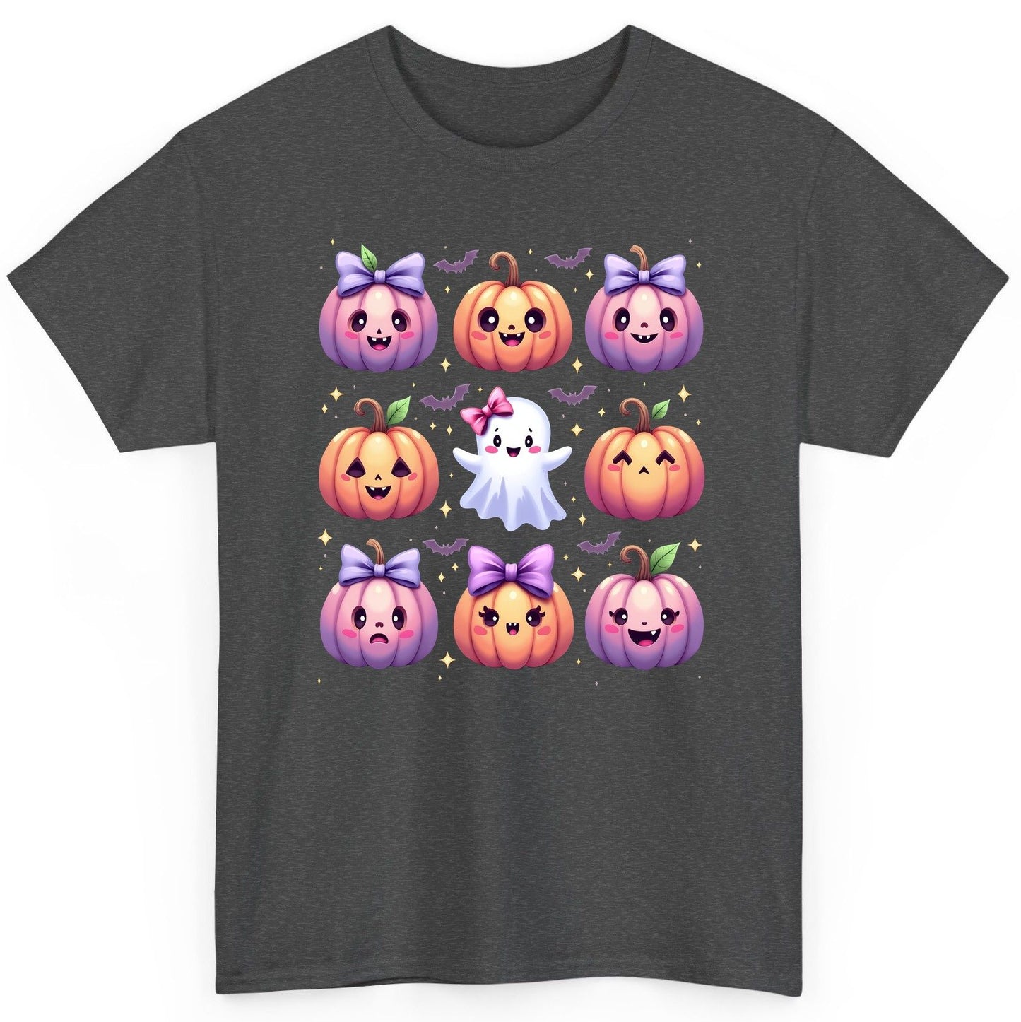 Kawaii Halloween Pumpkins kawaii Halloween T-Shirt Dark Heather product mockup