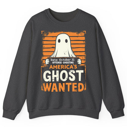 Date October 31 Offense Ghosting America's Ghost Wanted ghost Sweatshirt Dark Heather product mockup