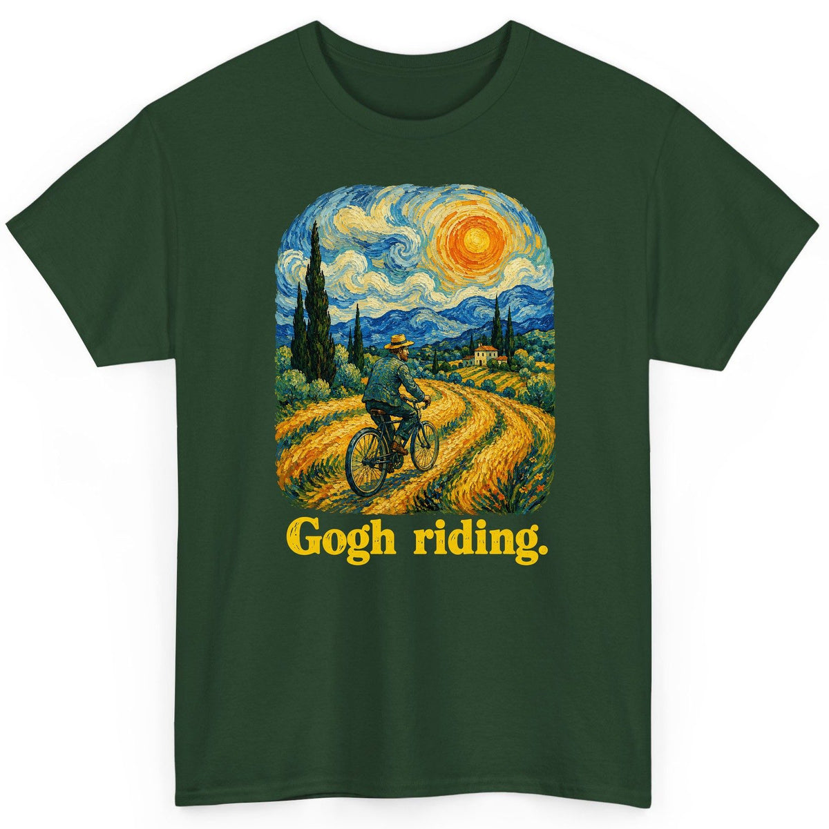 Gogh Riding van gogh parody T-Shirt Forest Green product mockup