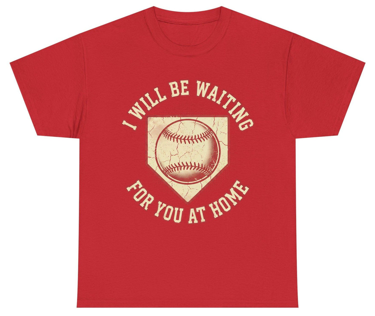 I Will Be Waiting for You at Home baseball Youth T-Shirt Red product mockup
