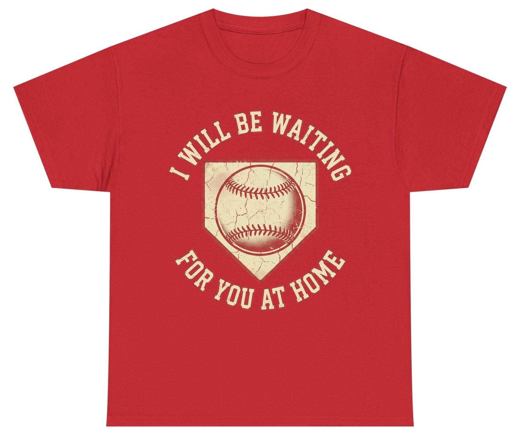 I Will Be Waiting for You at Home baseball Youth T-Shirt Red product mockup