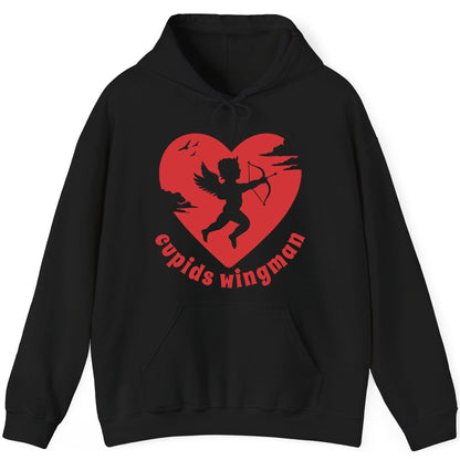 Cupids Wingman cupid Hoodie Black product mockup
