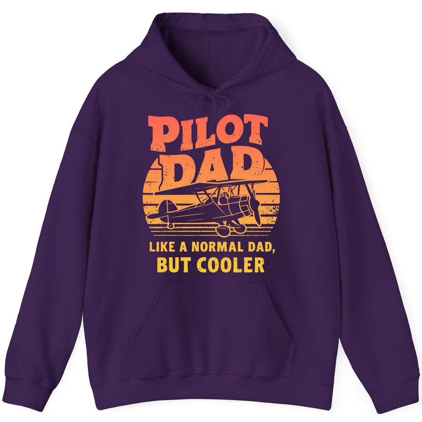 Pilot Dad Like a Normal Dad, but Cooler pilots Hoodie Purple product mockup