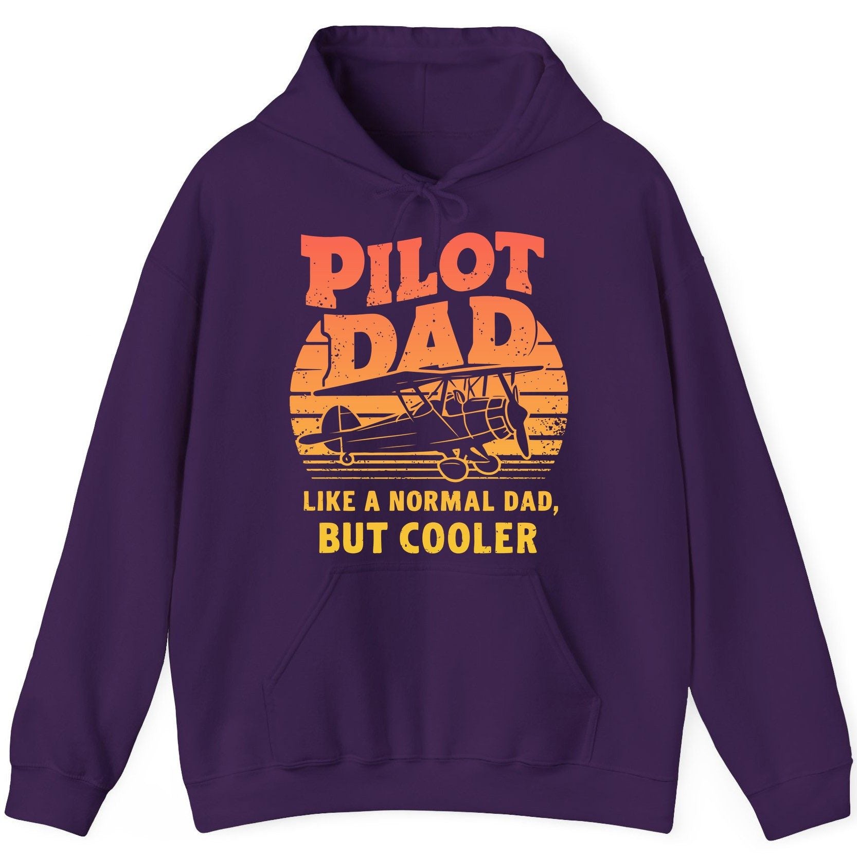 Pilot Dad Like a Normal Dad, but Cooler pilots Hoodie Purple product mockup