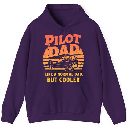 Pilot Dad Like a Normal Dad, but Cooler pilots Hoodie Purple product mockup