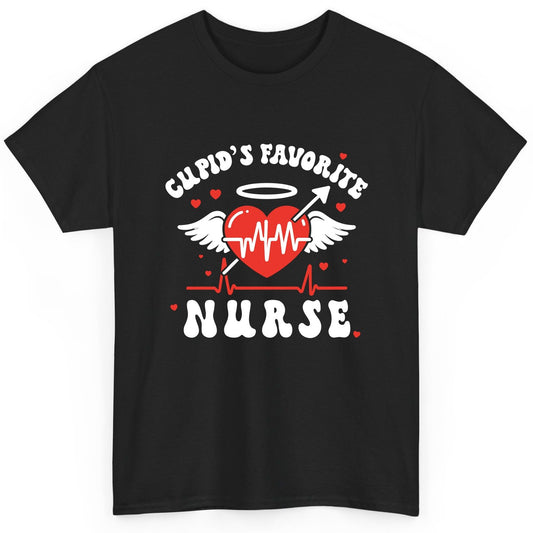 Cupid's Favorite Nurse nursing T-Shirt Black product mockup