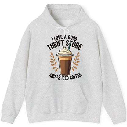 I Love a Good Thrift Store and 8 Iced Coffee coffee and thrifting Hoodie Ash product mockup