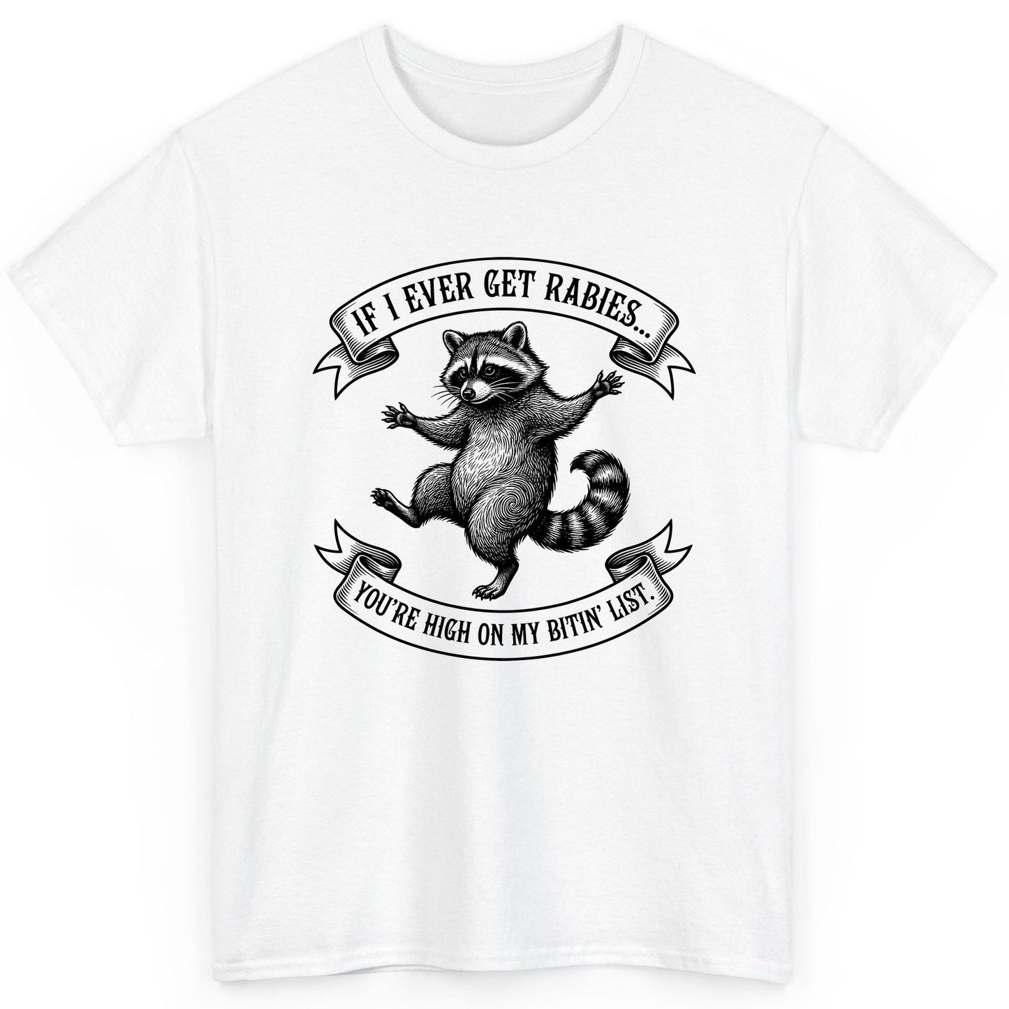 Subtle Raccoon Sketch raccoon T-Shirt White product mockup