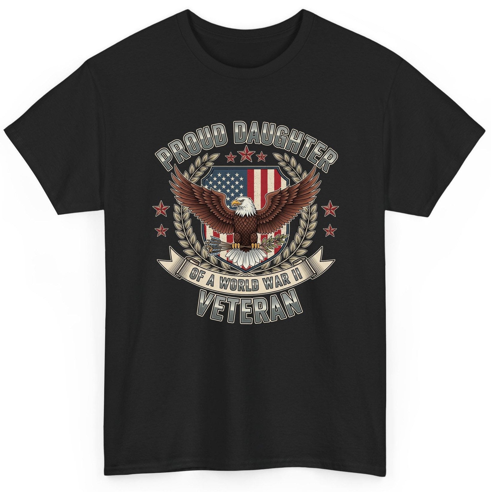 Proud Daughter of a World War Ii Veteran wwii veteran T-Shirt Black product mockup
