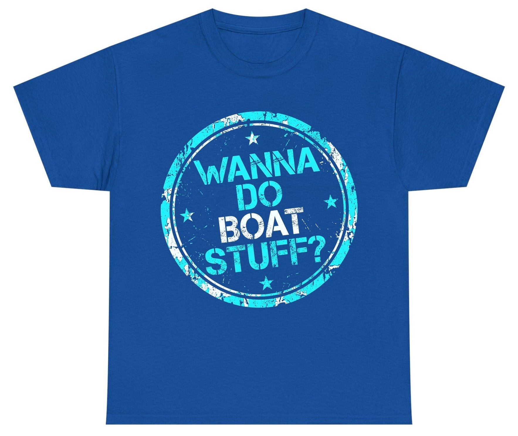 WANNA DO BOAT STUFF Funny Boating Youth T-Shirt - product mockup - Royal