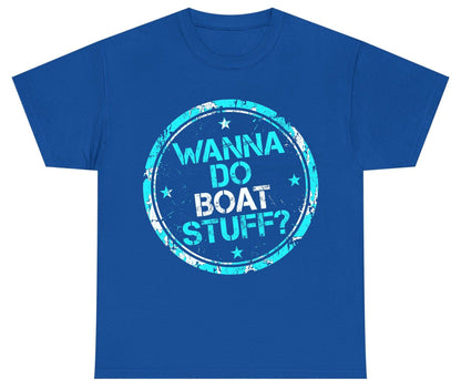 WANNA DO BOAT STUFF Funny Boating Youth T-Shirt - product mockup - Royal