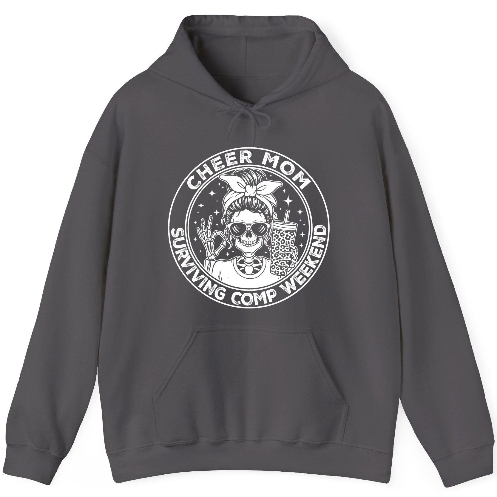 Cheer Mom Surviving Comp Weekend cheer mom Hoodie Charcoal product mockup