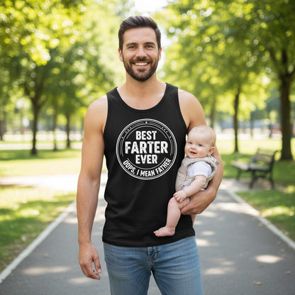 Best Farter Ever Oops, I Mean Father fatherhood Tank Top Black lifestyle mockup