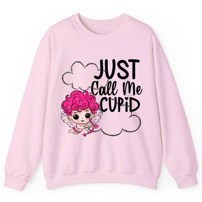 Just Call Me Cupid cupid Sweatshirt Light Pink product mockup