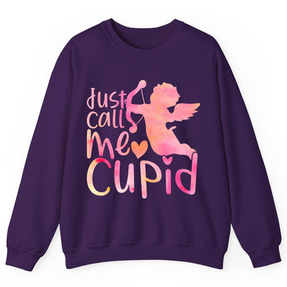 Just Call Me Cupid cupid Sweatshirt Purple product mockup