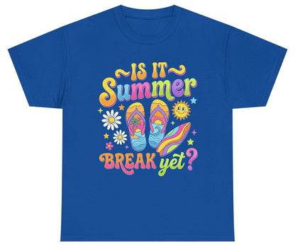 Is It Summer Break Yet Retro Vacation Youth T-Shirt - product mockup - Royal