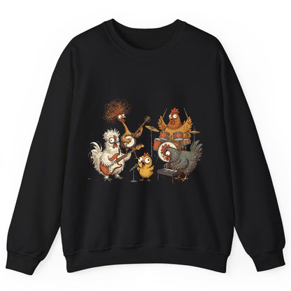 Chicken Rock Band chicken rock band Sweatshirt Black product mockup