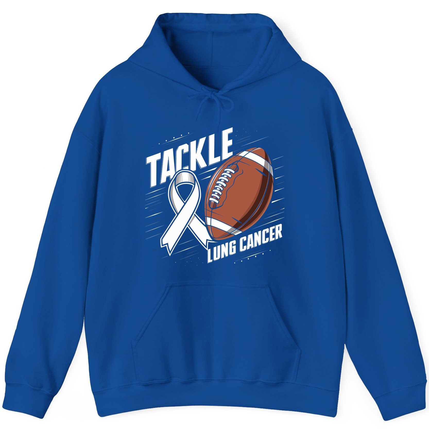 Tackle Lung Cancer lung cancer awareness Hoodie Royal product mockup